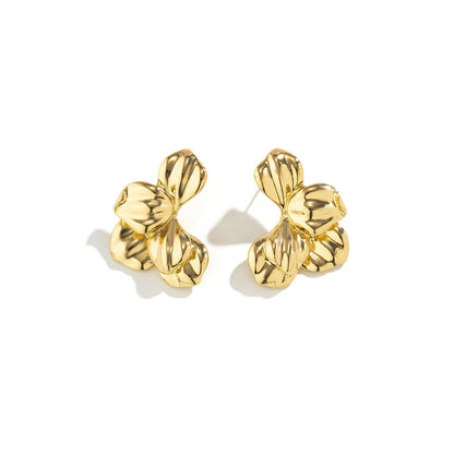 Pendientes retro de lágrima lisa 