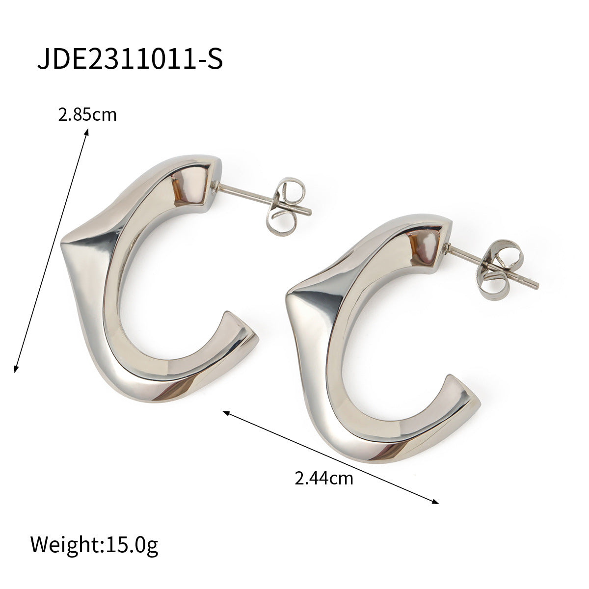 Triangle C-shaped earrings