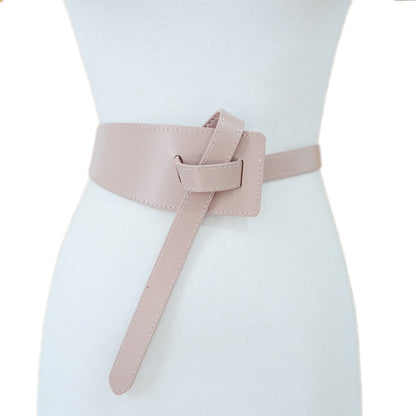 Double layer real cowhide wide waist seal