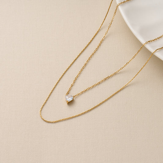 Love Drill Double-Layer Necklace