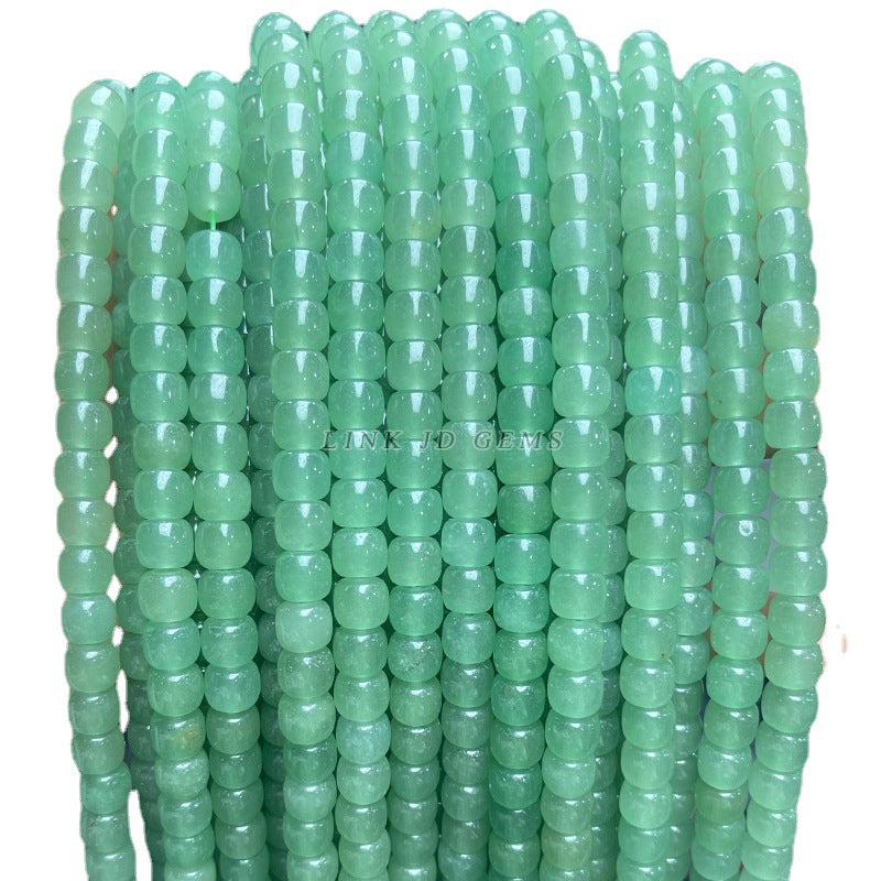 8/10Mm natural green Dongling jade old-shaped beads loose beads