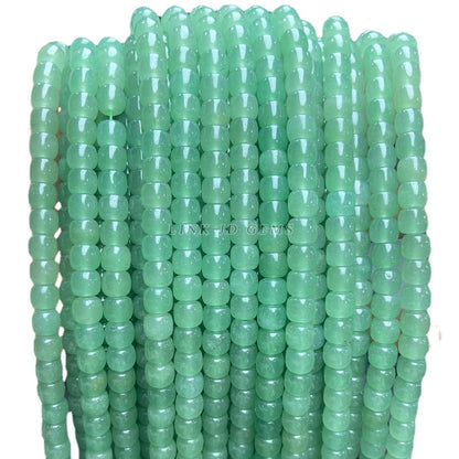 8/10Mm natural green Dongling jade old-shaped beads loose beads