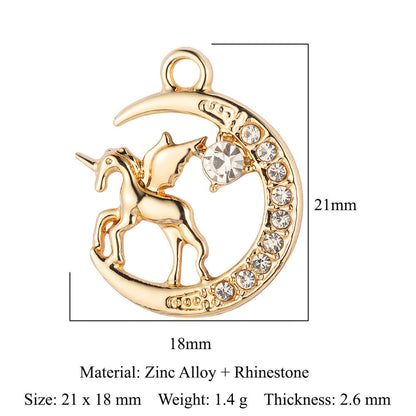 Paquete de 5 colgantes de aleación de zinc con forma de estrella, luna y sol 