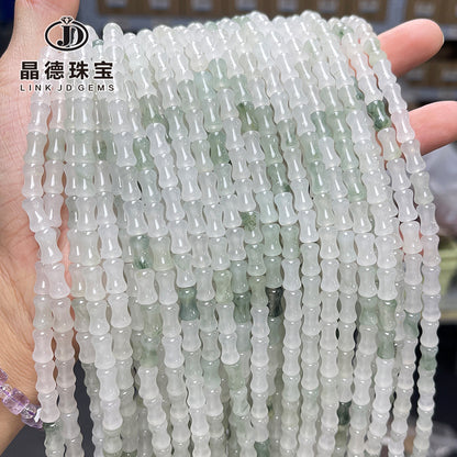 6 * 10Mm Natural Ice Jade Bamboo Loose Beads