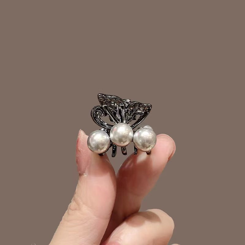 Metal Butterfly Small Grab Clip Broken Hair Pearl Hair Accessories