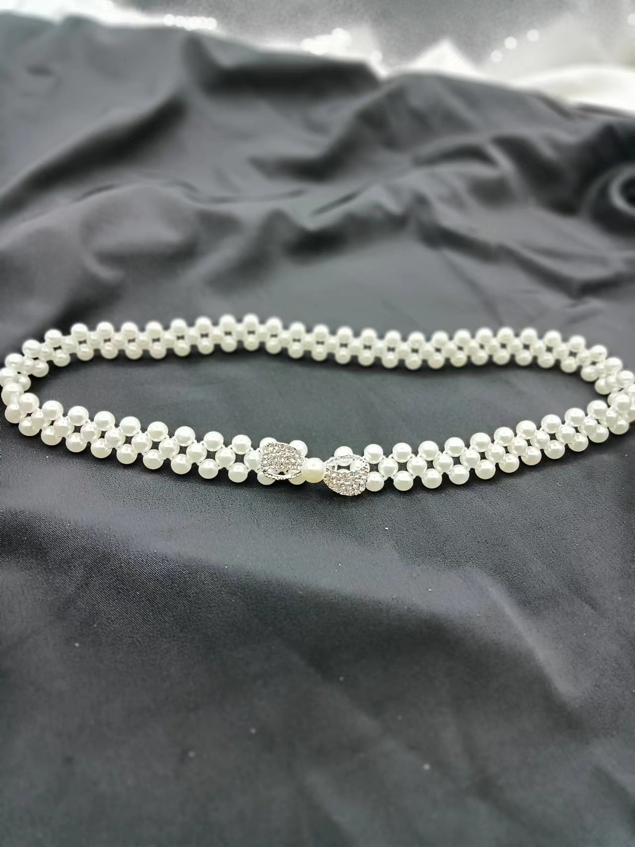 French Vintage Pearl Belt