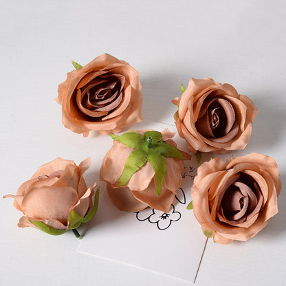 Artificial rose flower head