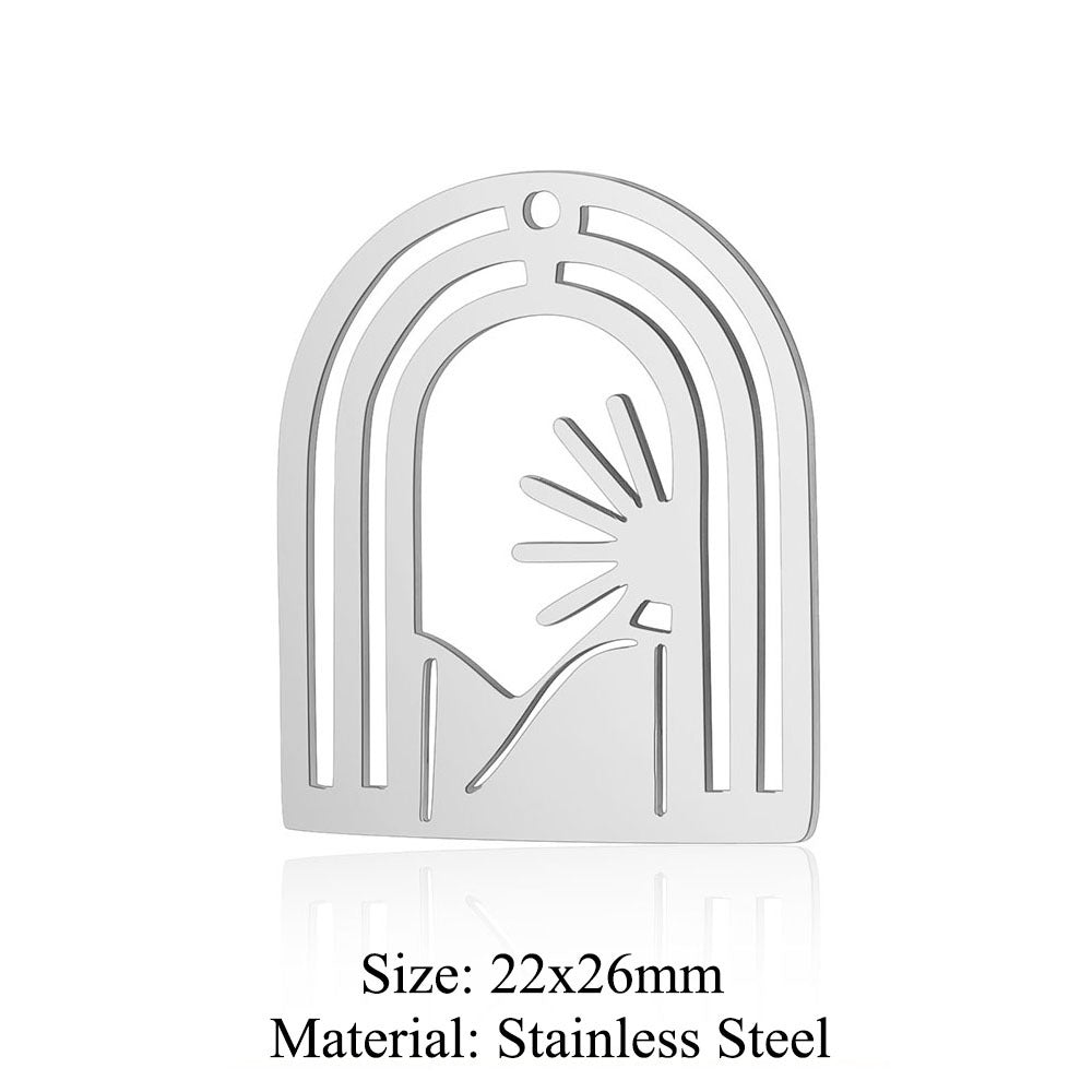 5 pcs/pack, water drop sun titanium steel pendant.