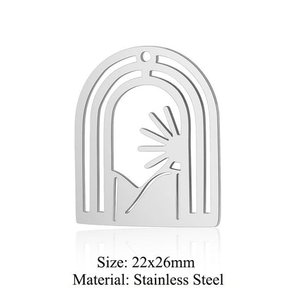 5 pcs/pack, water drop sun titanium steel pendant.