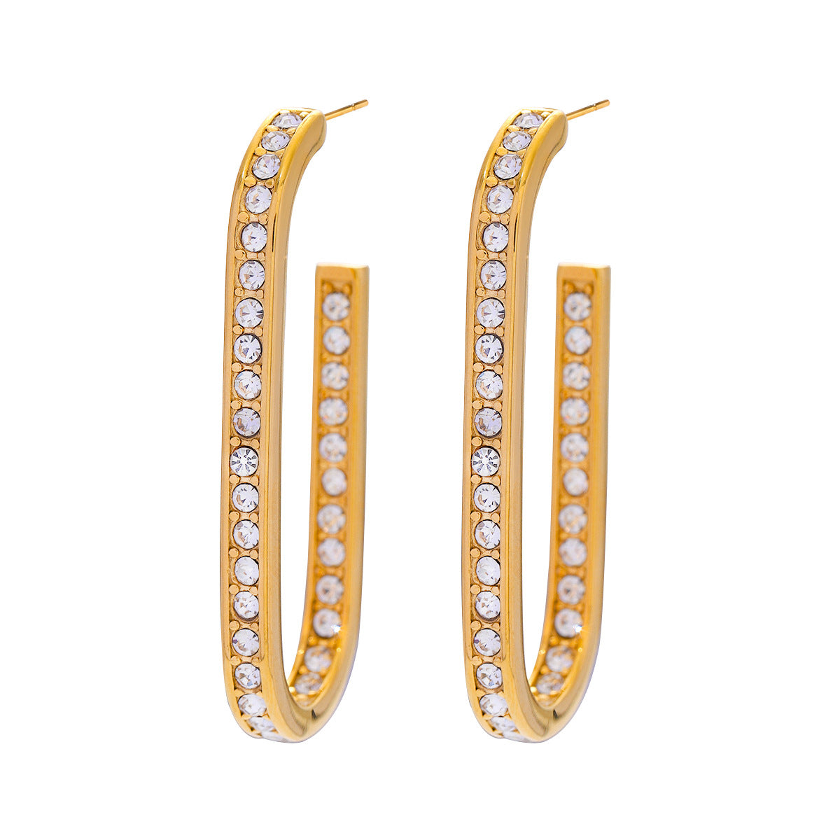 U-Shaped Diamond Earrings