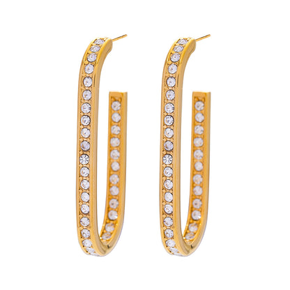 U-Shaped Diamond Earrings