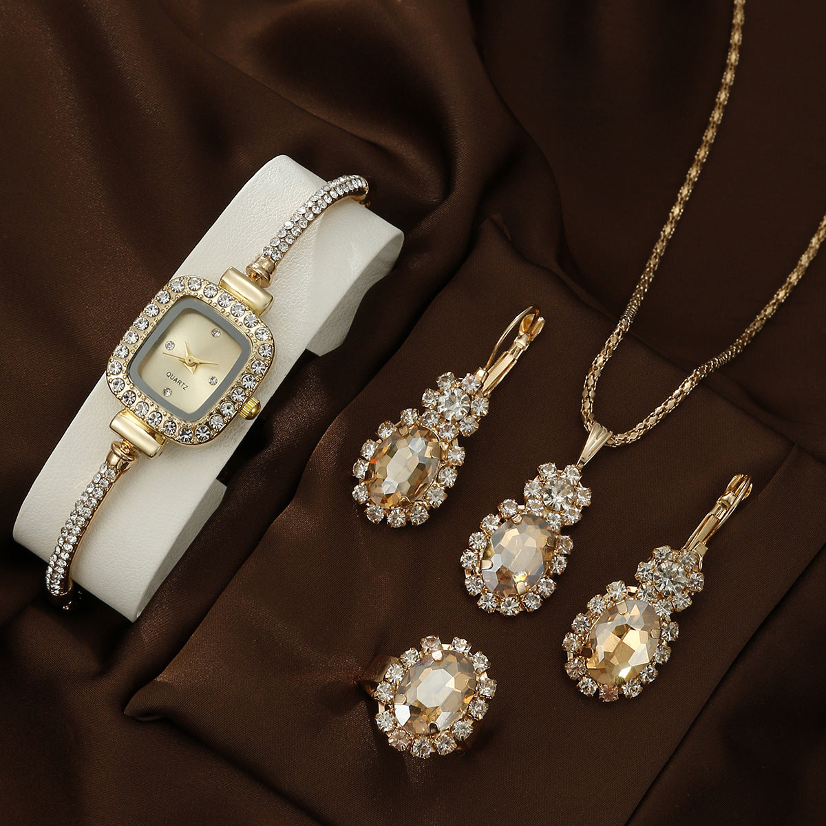 Square watch European jewelry set