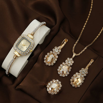 Square watch European jewelry set