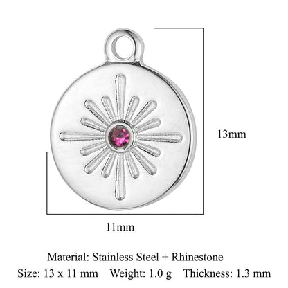 Sun Star Moon Crescent Stainless Steel Pendant
