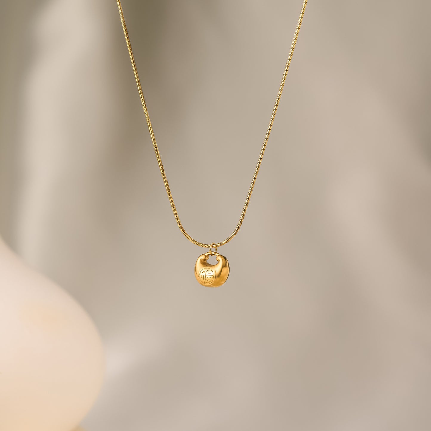 18K Gold Lucky Bag Necklace