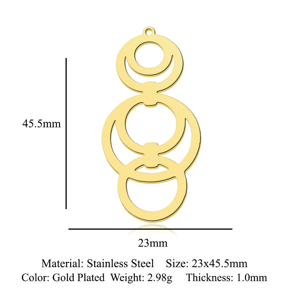 5 pcs/bag Ocean Wave Fish Scale Titanium Steel Pendant