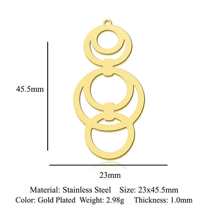 5 pcs/bag Ocean Wave Fish Scale Titanium Steel Pendant