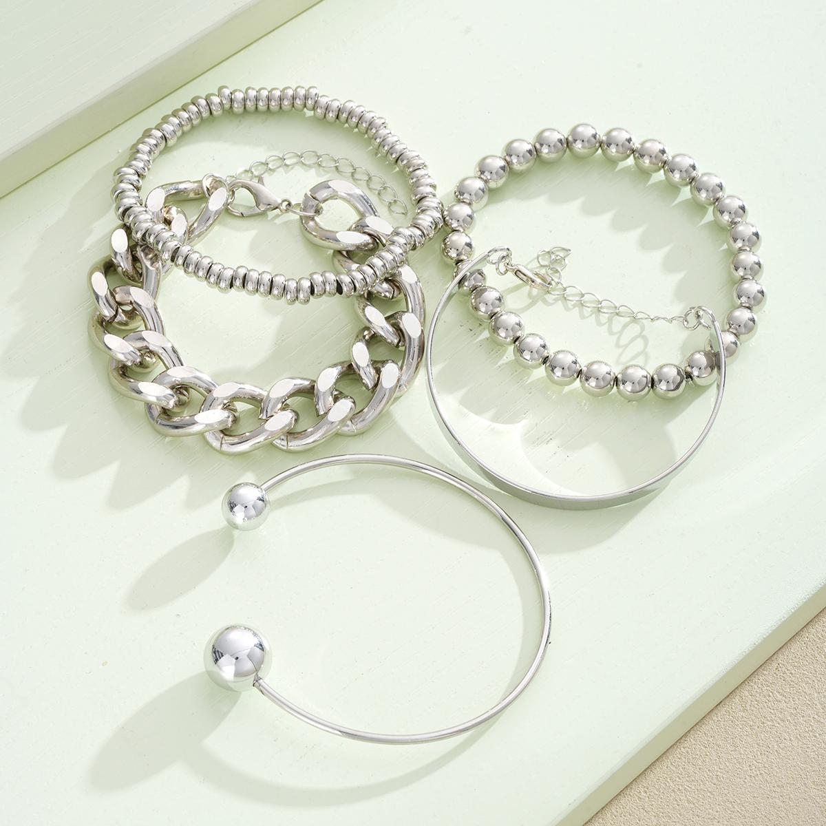Brushed Metal Ball Bracelet