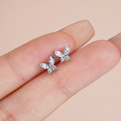 Teardrop Zirconia Butterfly Earrings
