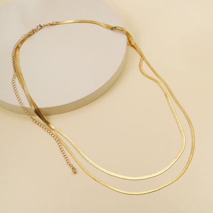 Double layer snake bone chain body chain waist chain