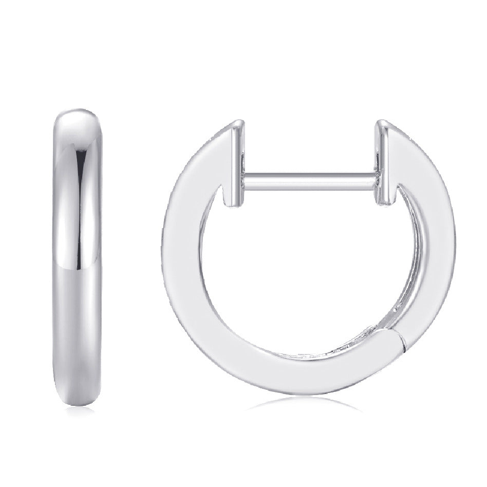 Simple Gold-Plated Round Hoop Earrings