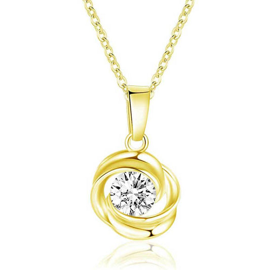 Venta caliente collar de circonita 5A con incrustaciones de cobre y oro de 14 quilates 