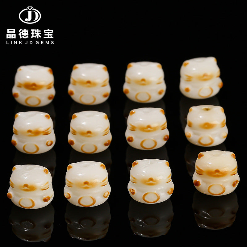 Charcoal Bodhi Root Lucky Cat Accessories