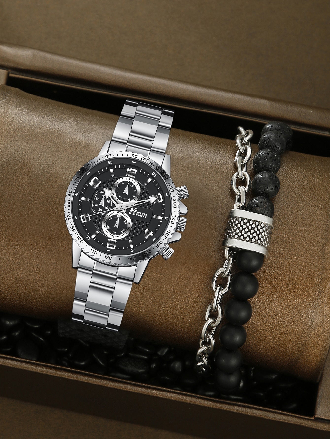 Automatic Mechanical Crown Bracelet Watch Set