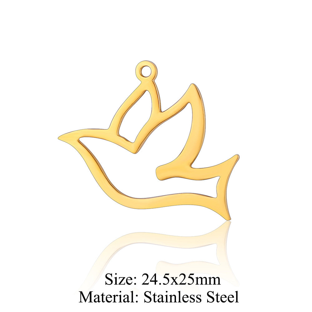 5 pcs/titanium steel pendant pigeon owl dolphin