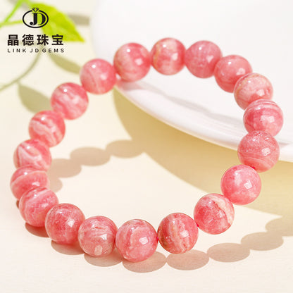 Pulsera de piedra roja simple de un solo círculo 