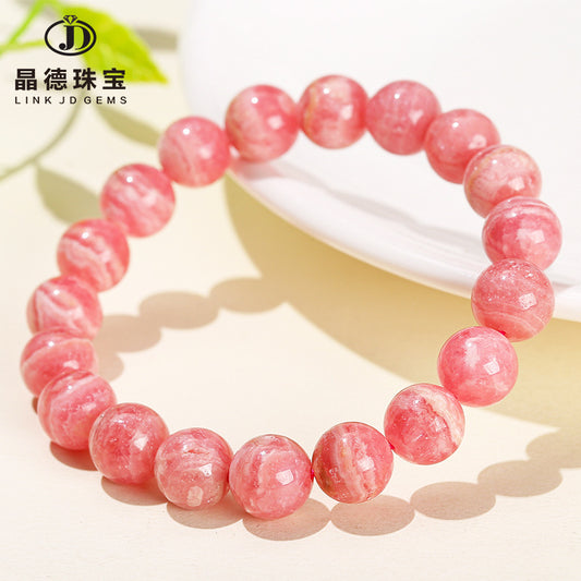 Pulsera de piedra roja simple de un solo círculo 