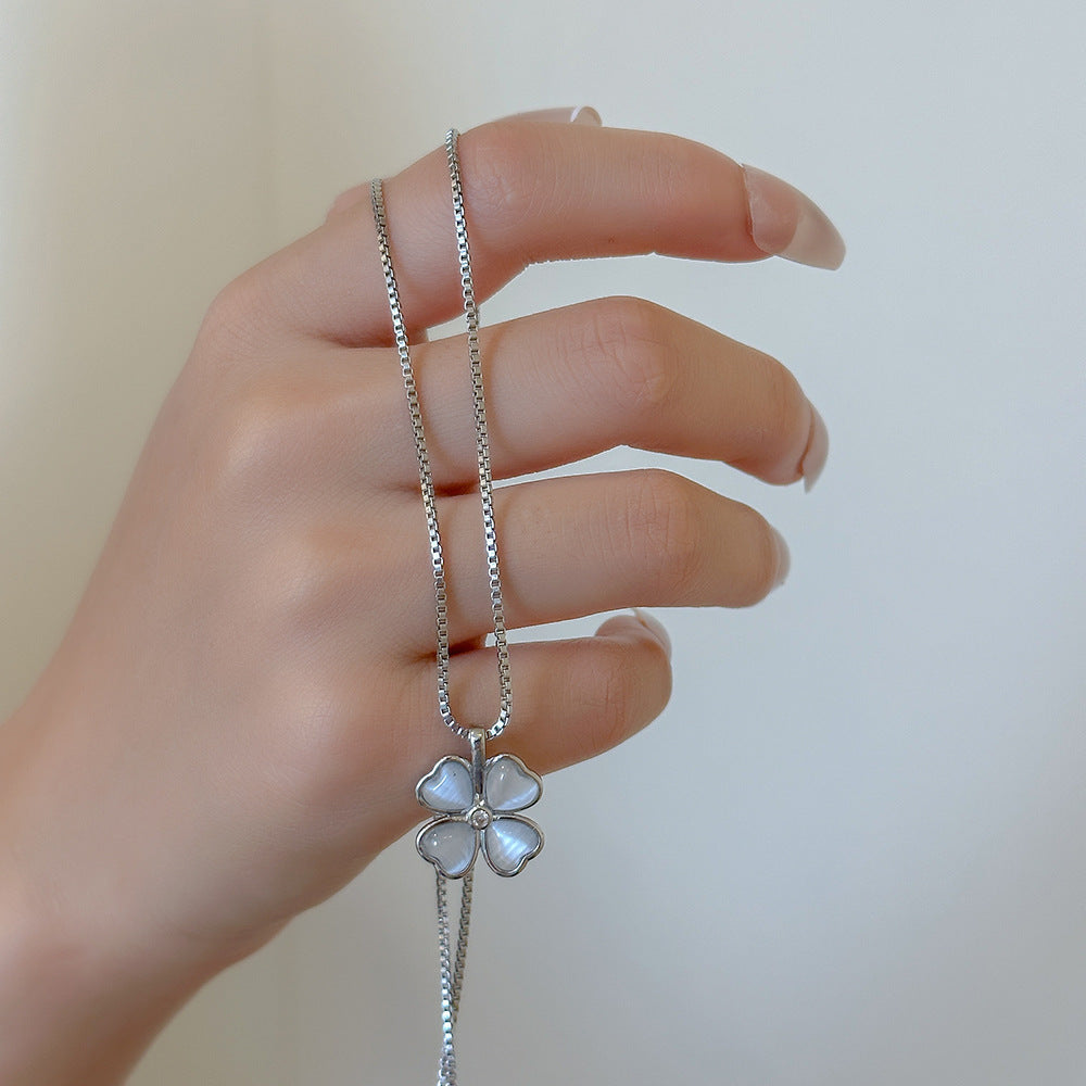 Women's Lucky Clover 18K Gold-Plated Titanium Steel Clavicle Necklace