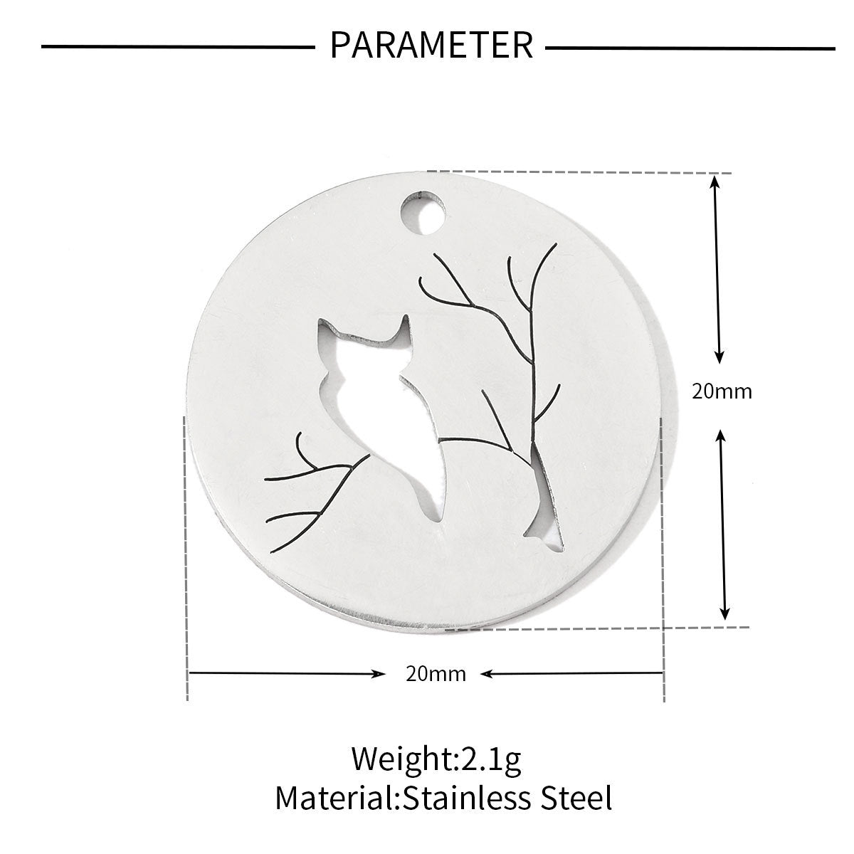 20 pcs/pack Flower Life Tree Hand Titanium Steel Pendant