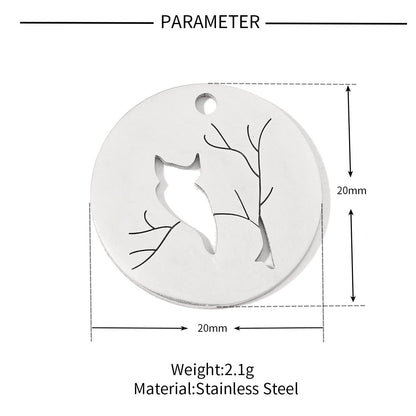 20 pcs/pack Flower Life Tree Hand Titanium Steel Pendant