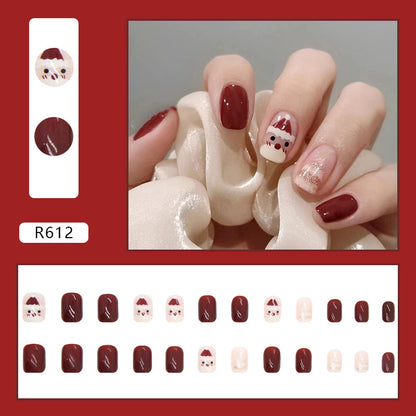 Red Christmas Glam Nails