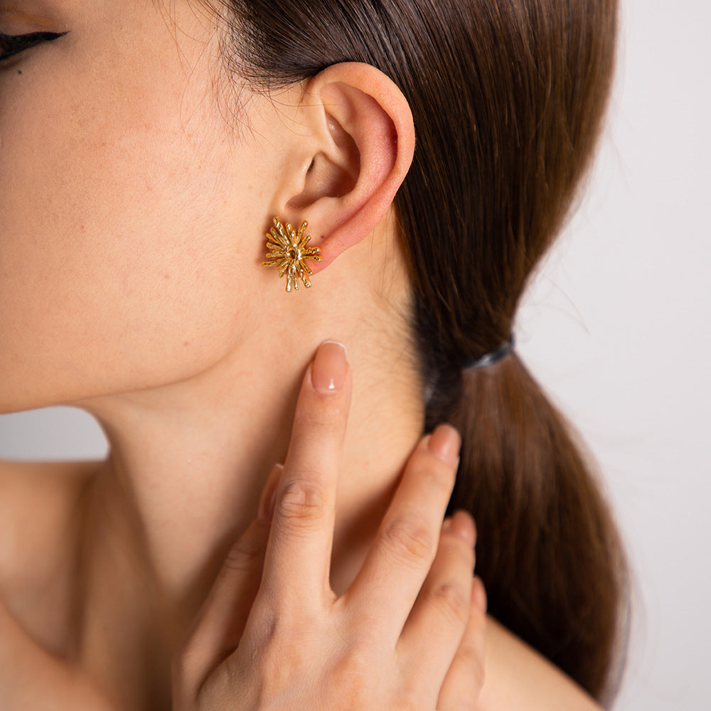 Fireworks sunflower earrings