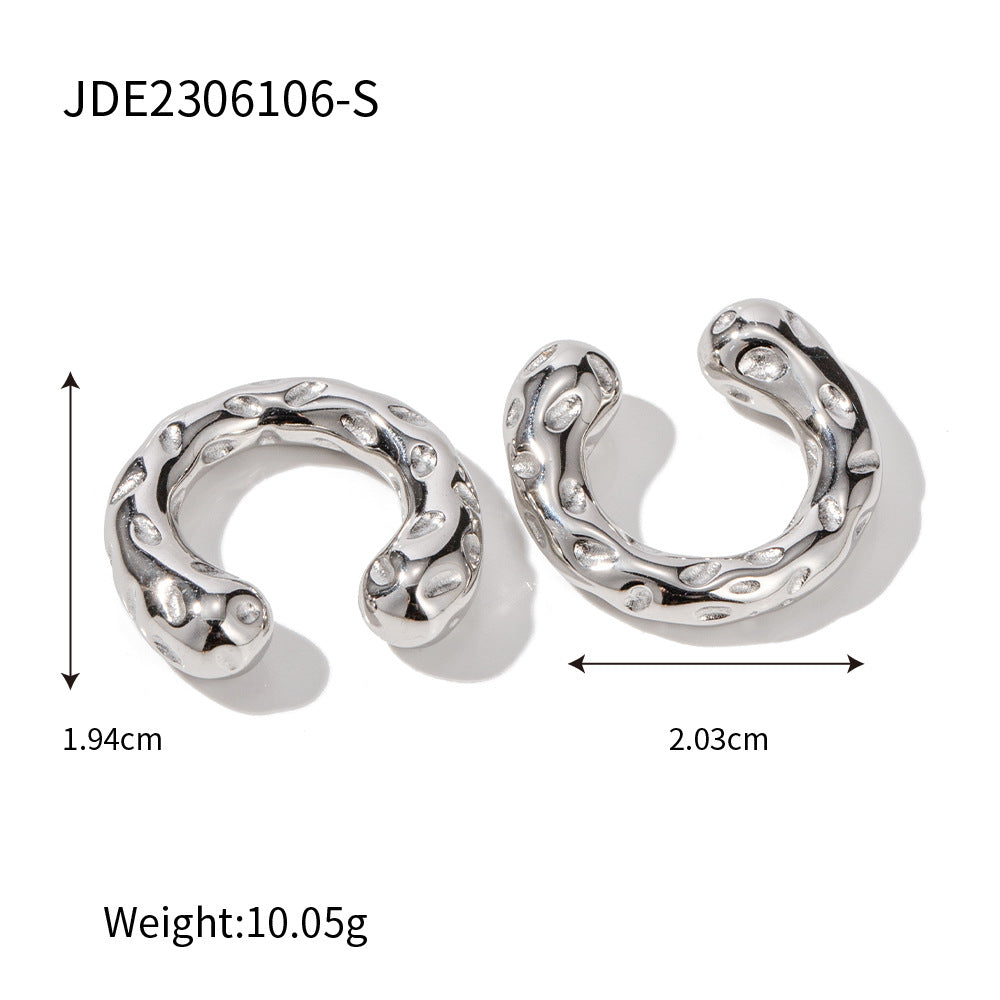 Stainless Steel Hammered Ear Clips