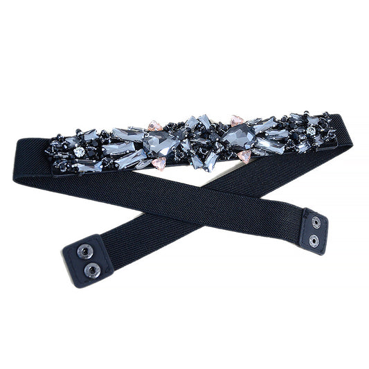 Rhinestone elastic belt