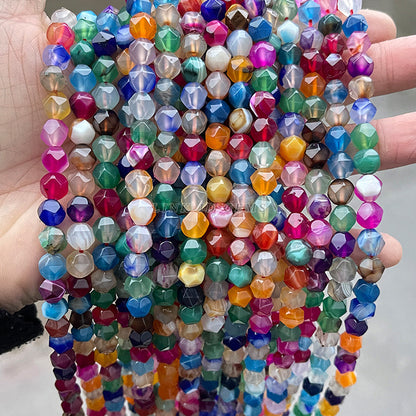 8Mm Candy Color Agate Cut Diamond Beads Loose Beads