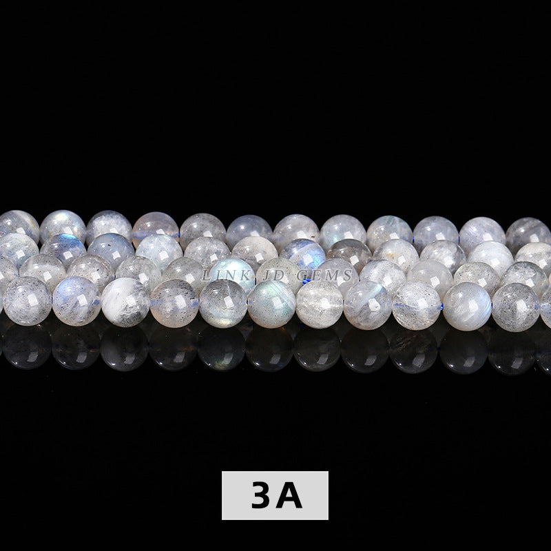 7A grade natural strong light gray moonlight loose beads