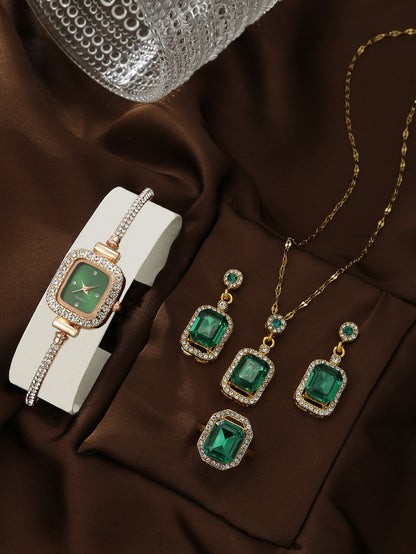 Square watch European jewelry set