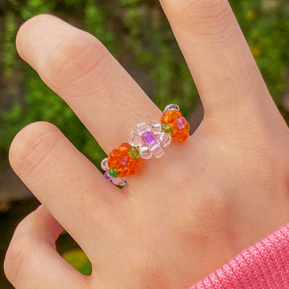 Stretch crystal bead ring