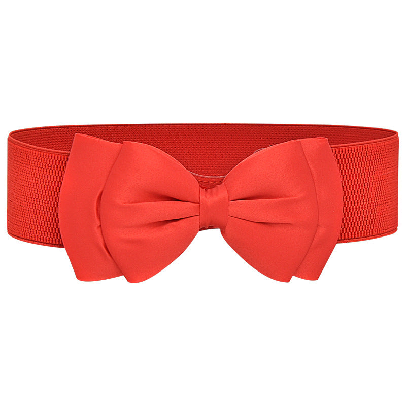 Chiffon bow elastic belt