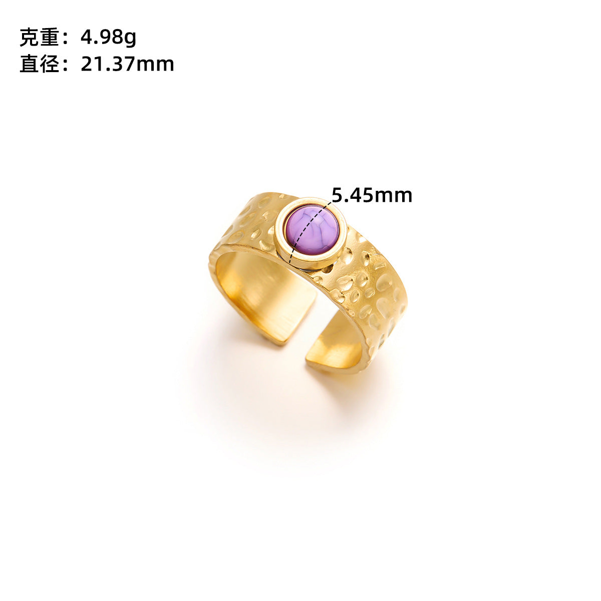 Gold Titanium Steel Flower Ring