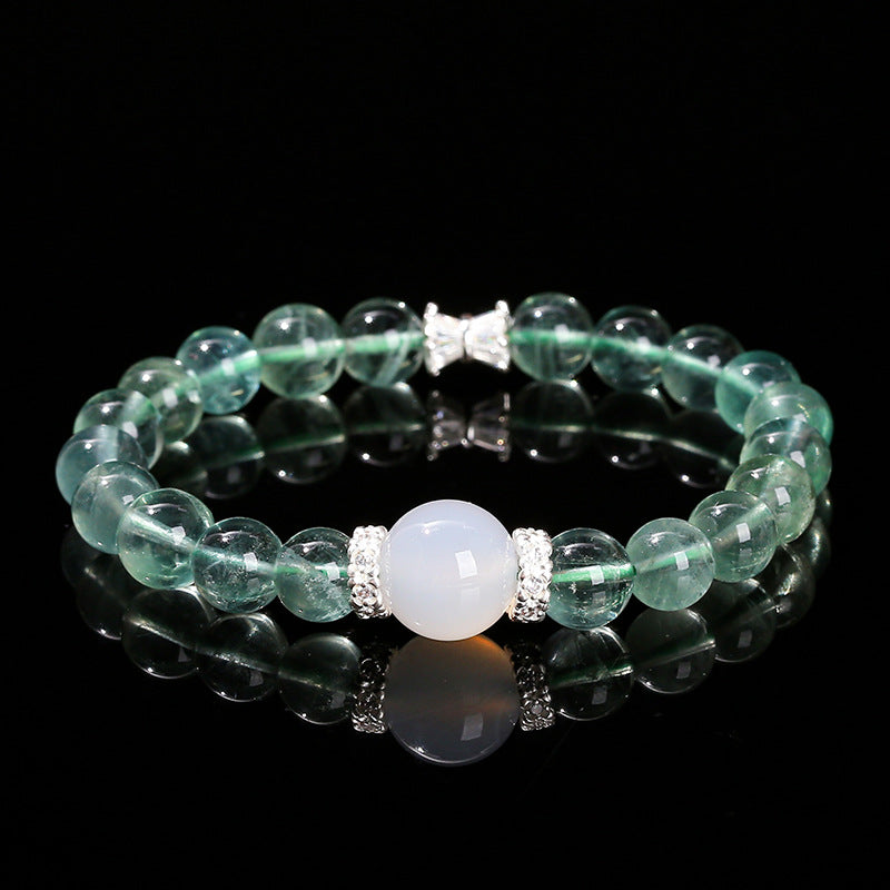 7A Natural Blue Fluorite Bead Bracelet