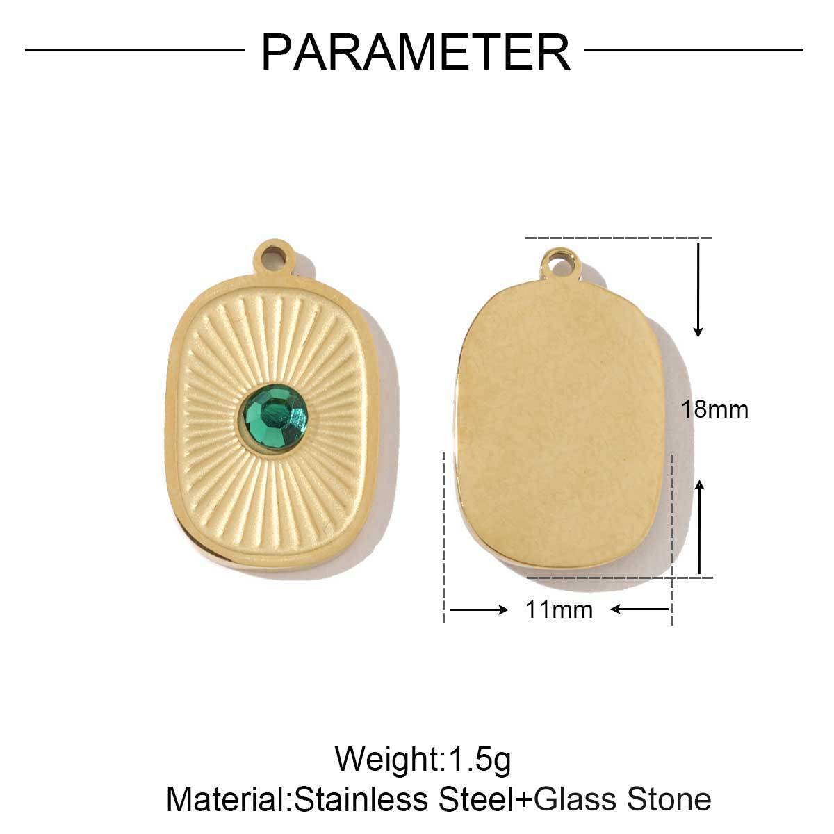 French bow oval zircon titanium steel pendant