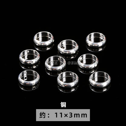 14/18K gold nine-character needle ball needle flower holder copper ring heart shape