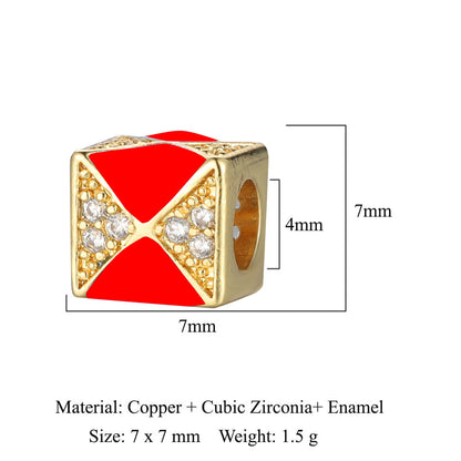 Devil's Eye Copper Zircon Jewelry Beads