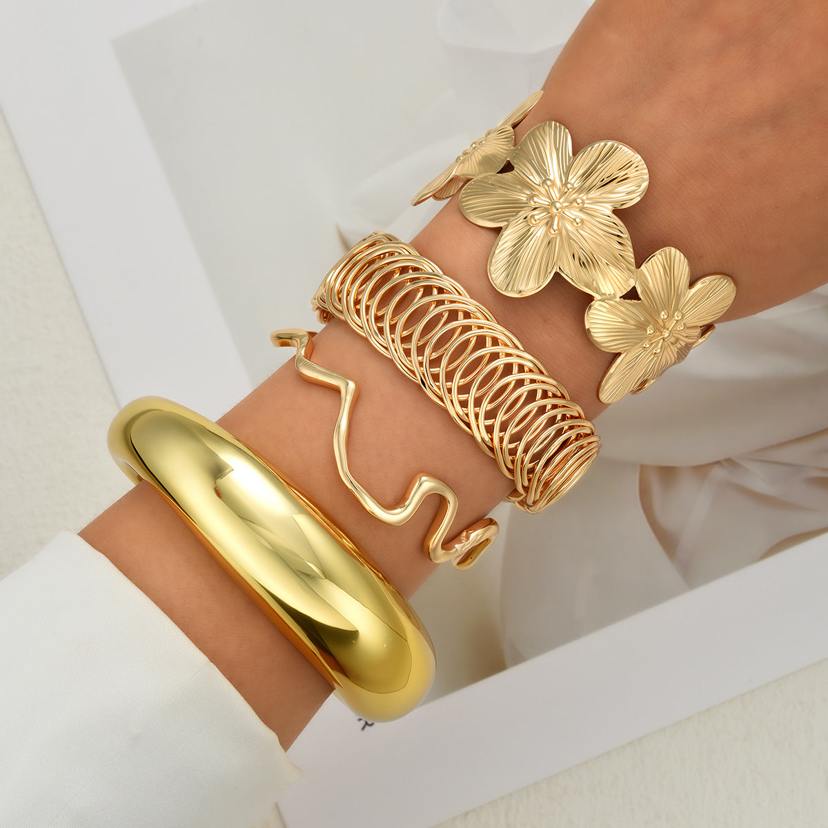 Retro Open Chain Bracelet Set