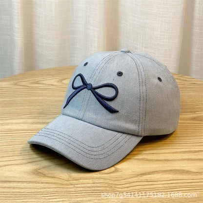 Denim Bow Baseball Cap